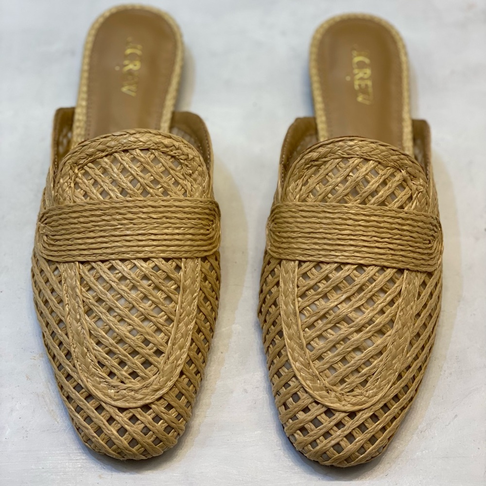 J CREW Woven Mules flat Women size 9.5 New Never worn, NWOT, beautiful stylish - Picture 2 of 10